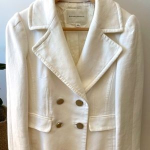 White Banana Republic 100% Cotton Blazer with Silver Buttons